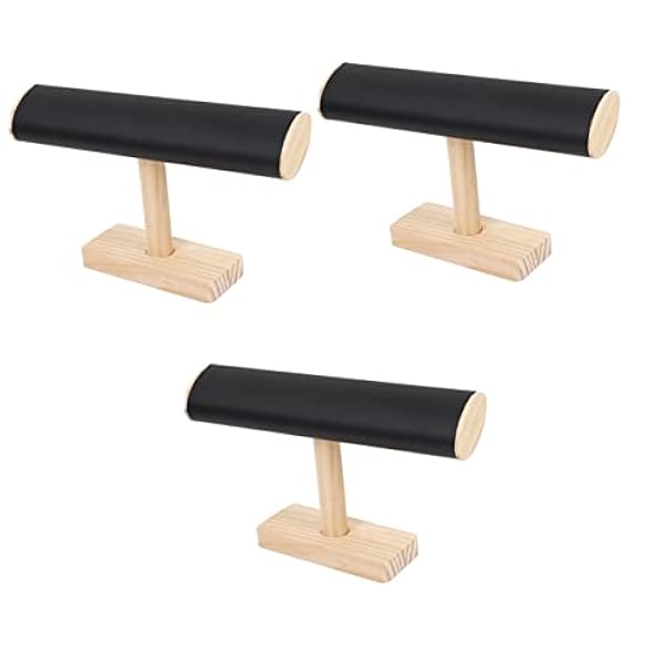 COLLBATH 3St Ställ Arrangör Hylla Butik Rack Hushållsarmband Kedja Klocka Ring Form Skrivbord Trä Display Halsband Detaljhandel Showcase Förvaringshållare Organisation Arrangemang